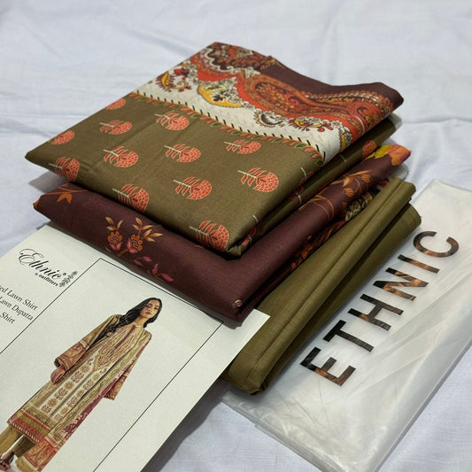 ETHNIC |3| PCS LAWN UNSTITCH